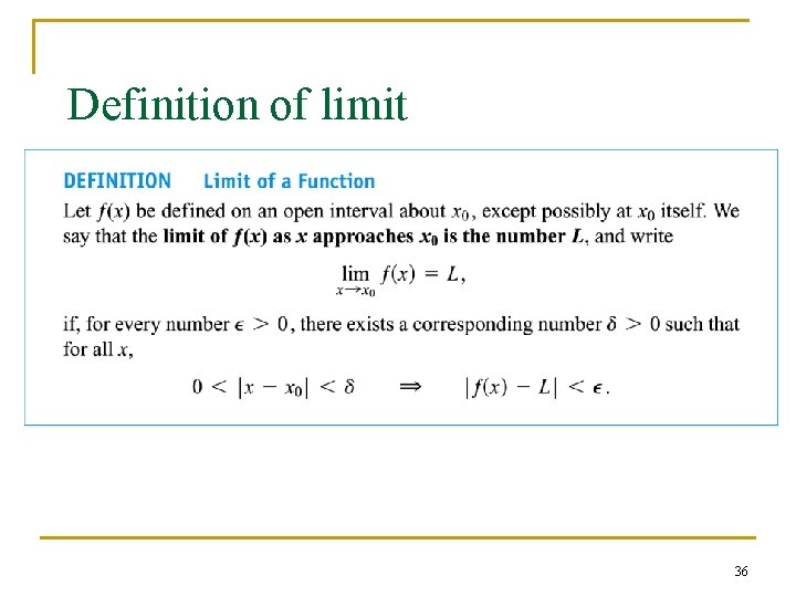 Definition of limit 36 