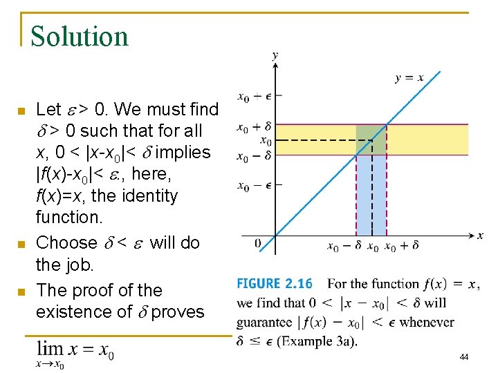 Solution n Let e > 0. We must find d > 0 such that