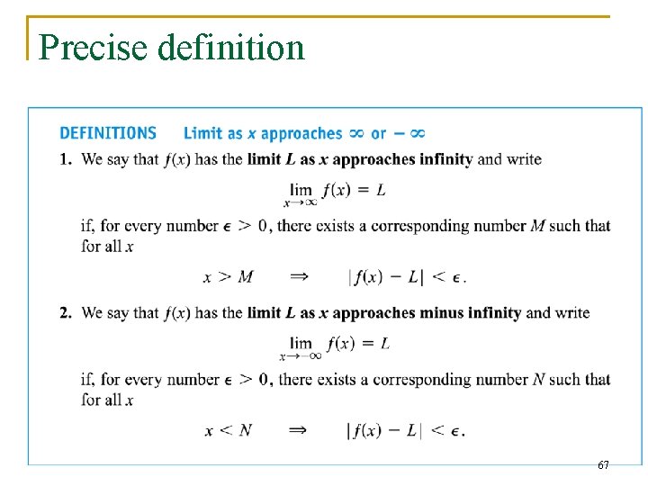 Precise definition 67 