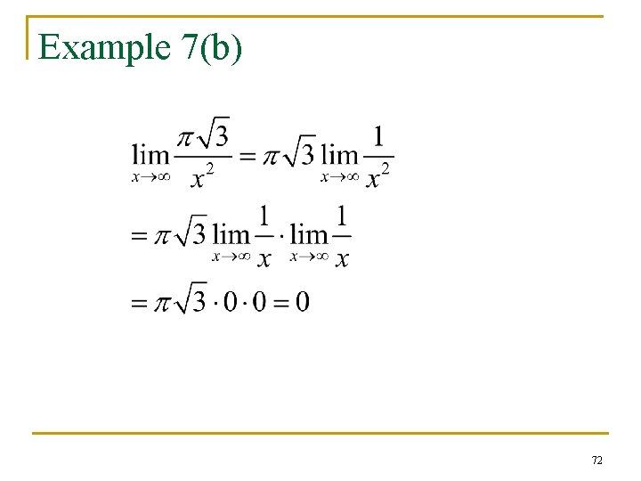 Example 7(b) 72 