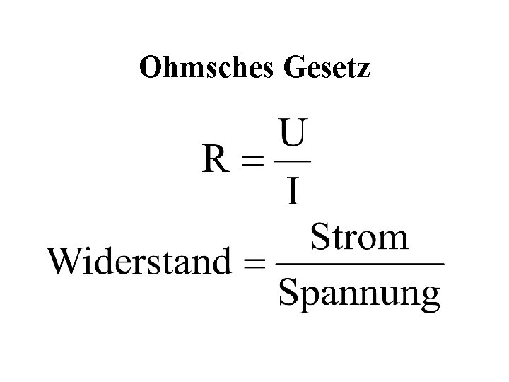 Ohmsches Gesetz 