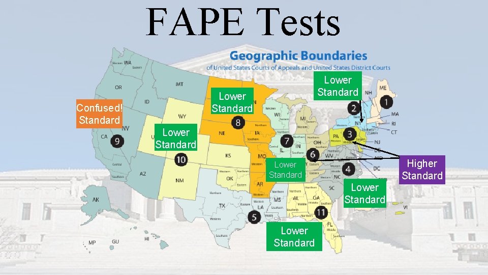 FAPE Tests Lower Standard Confused! Standard Lower Standard Higher Standard Lower Standard FAPE Tests Lower Standard Confused! Standard Lower Standard Higher Standard Lower Standard