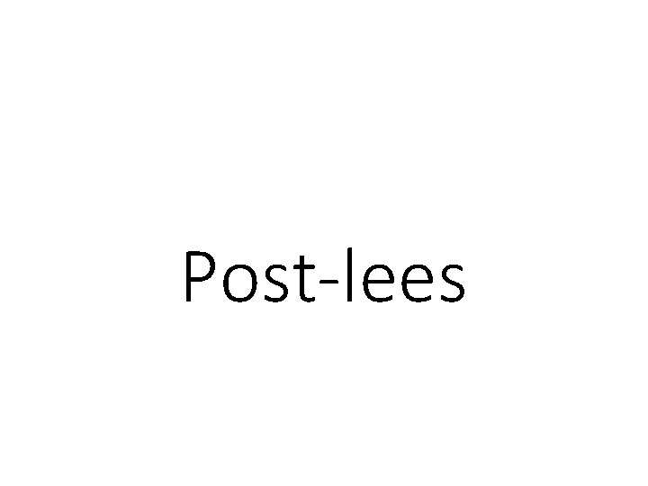 Post-lees Post-lees