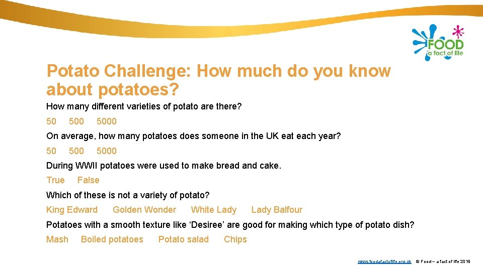 Potato Challenge: How much do you know about potatoes? How many different varieties of