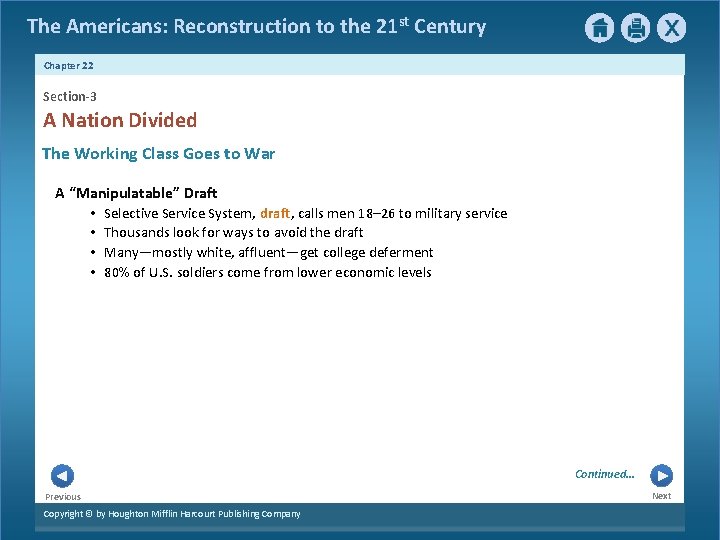 The Americans: Reconstruction to the 21 st Century Chapter 22 Section-3 A Nation Divided