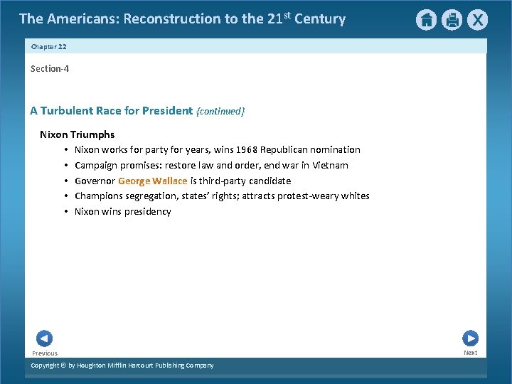 The Americans: Reconstruction to the 21 st Century Chapter 22 Section-4 A Turbulent Race