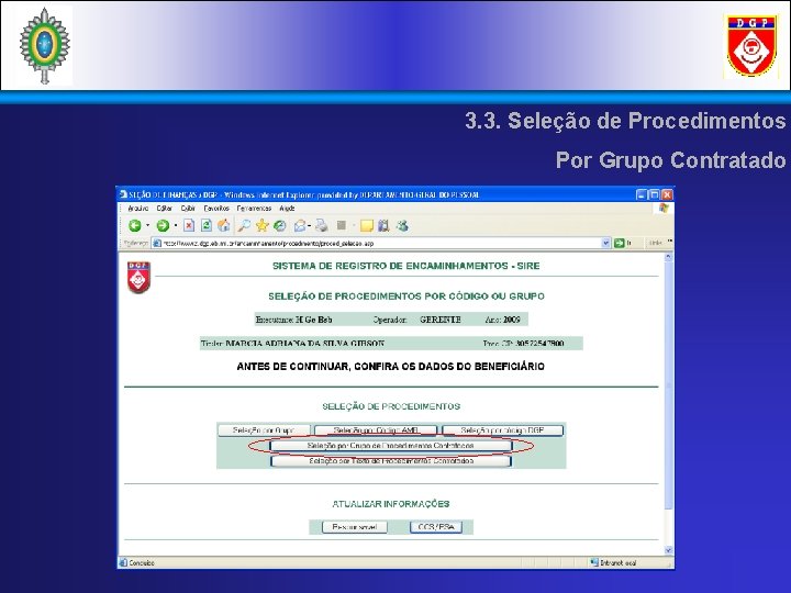 3. 3. Seleção de Procedimentos Por Grupo Contratado 