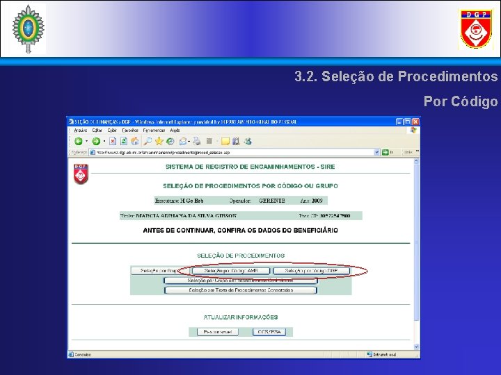 3. 2. Seleção de Procedimentos Por Código 