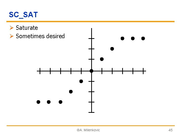 SC_SAT Ø Saturate Ø Sometimes desired A. Milenkovic 45 