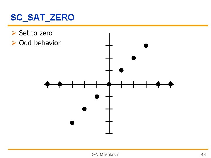 SC_SAT_ZERO Ø Set to zero Ø Odd behavior A. Milenkovic 46 