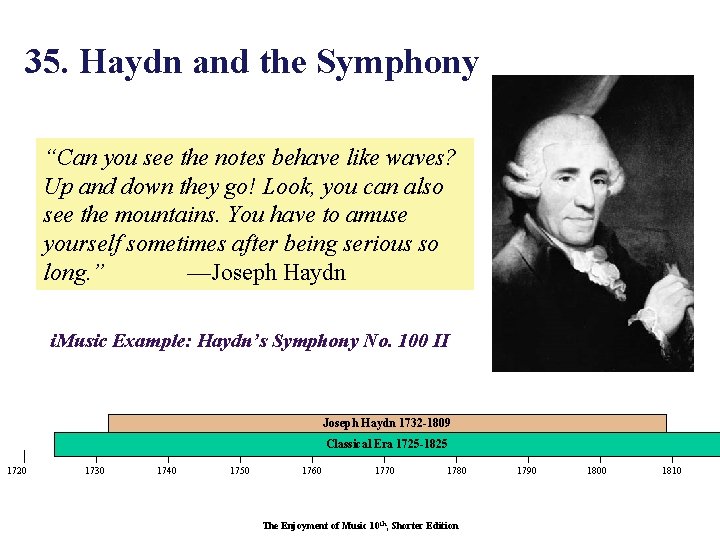 35. Haydn and the Symphony “Can you see the notes behave like waves? Up