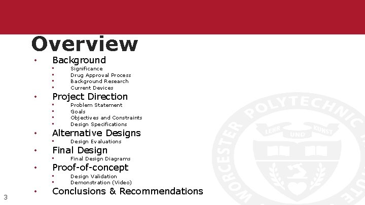 Overview • • • 3 • Background • • Significance Drug Approval Process Background