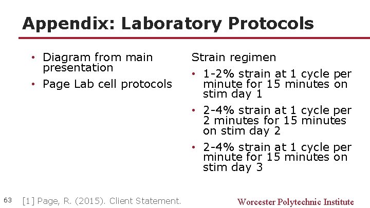 Appendix: Laboratory Protocols • Diagram from main presentation • Page Lab cell protocols 63