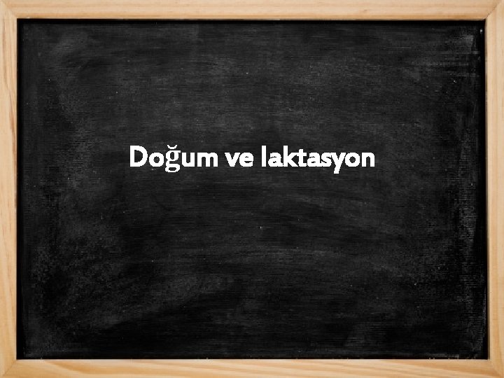 Doğum ve laktasyon 