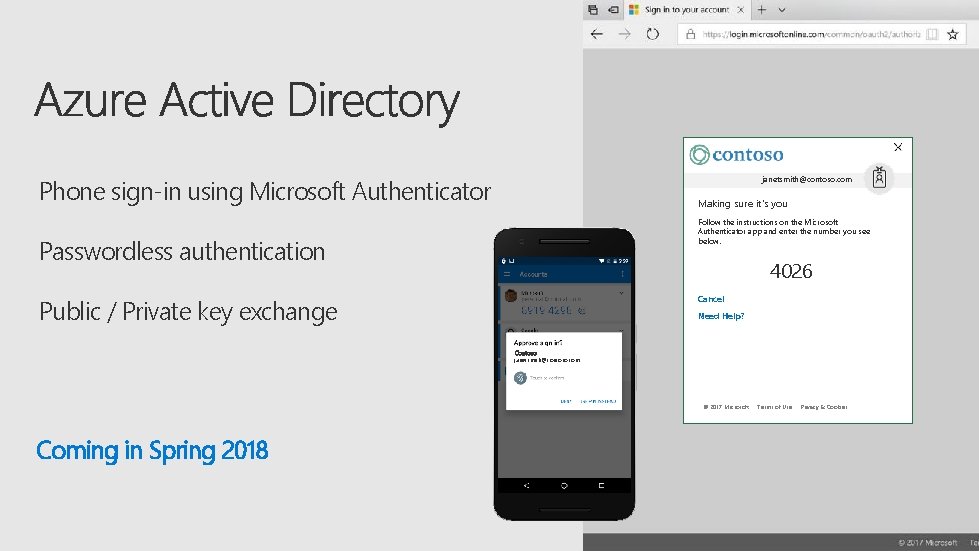 Phone sign-in using Microsoft Authenticator janetsmith@contoso. com Making sure it’s you Follow the instructions