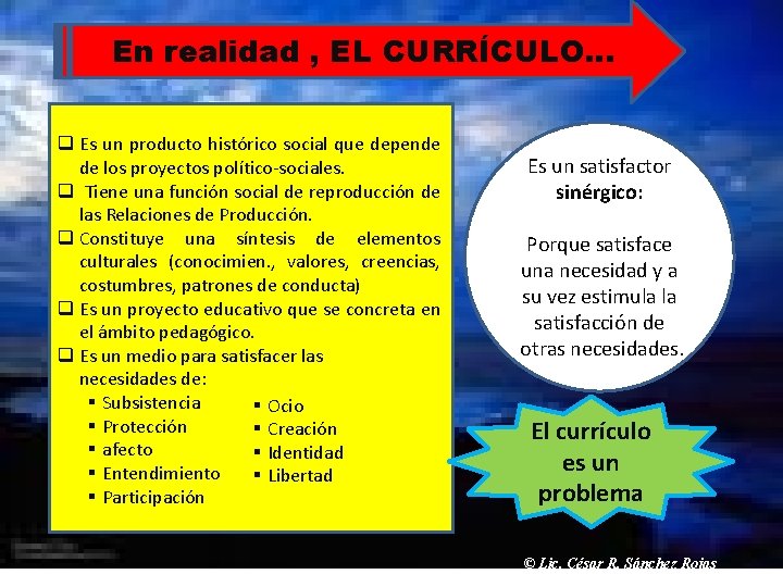 En realidad , EL CURRÍCULO… q Es un producto histórico social que depende de