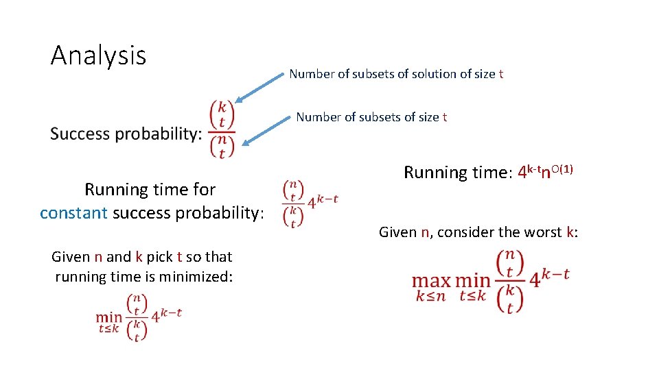 Analysis Number of subsets of solution of size t • Number of subsets of