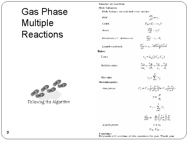 Gas Phase Multiple Reactions 3 