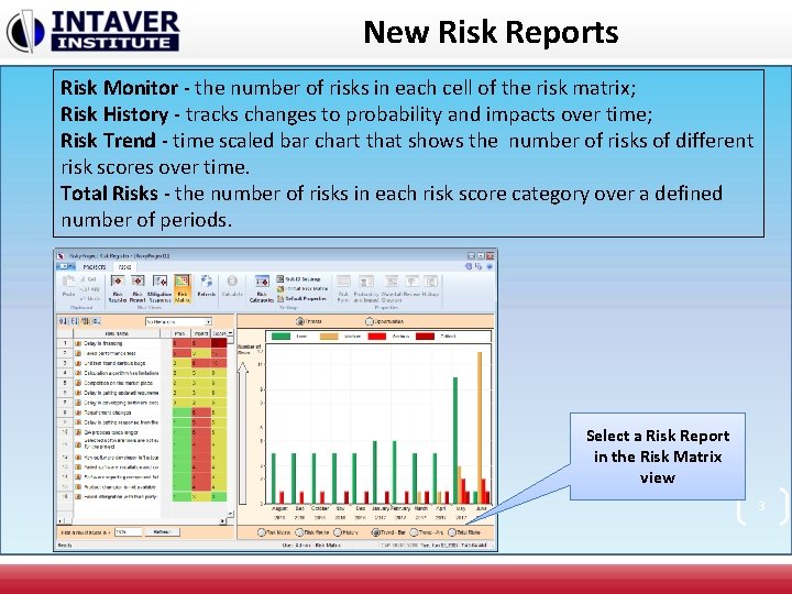 New Risk Reports Risk Monitor - the number of risks in each cell of