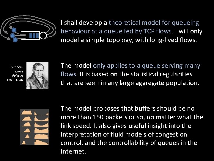 I shall develop a theoretical model for queueing behaviour at a queue fed by I shall develop a theoretical model for queueing behaviour at a queue fed by