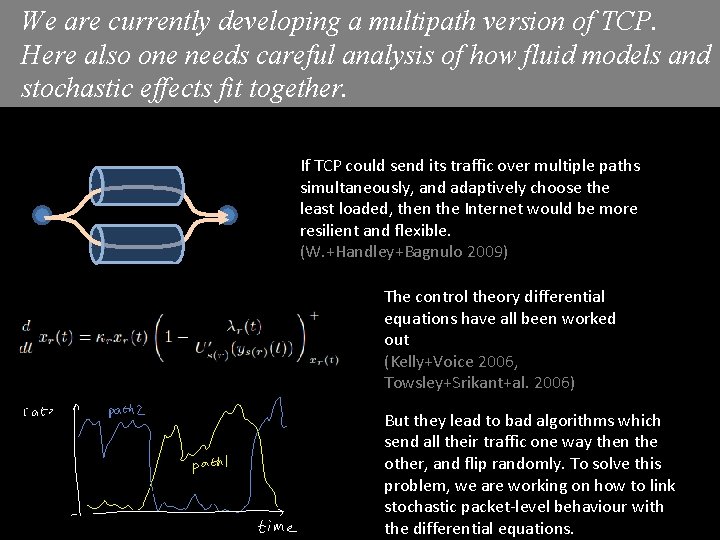 We are currently developing a multipath version of TCP. Here also one needs careful We are currently developing a multipath version of TCP. Here also one needs careful