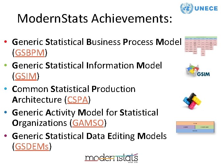 Modern. Stats Achievements: • Generic Statistical Business Process Model (GSBPM) • Generic Statistical Information Modern. Stats Achievements: • Generic Statistical Business Process Model (GSBPM) • Generic Statistical Information
