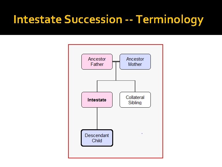 Intestate Succession -- Terminology 