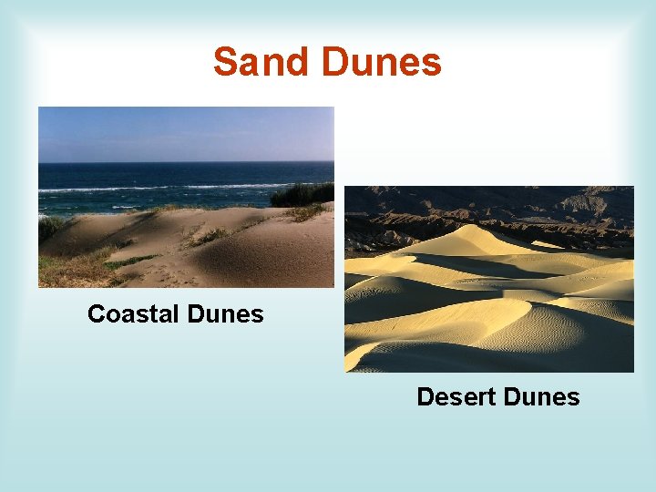 Sand Dunes Coastal Dunes Desert Dunes 