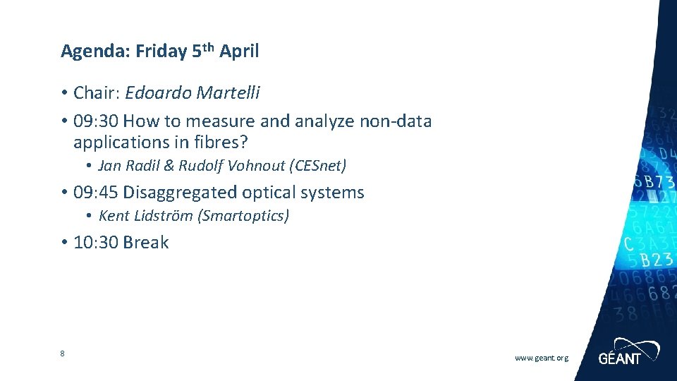 Agenda: Friday 5 th April • Chair: Edoardo Martelli • 09: 30 How to