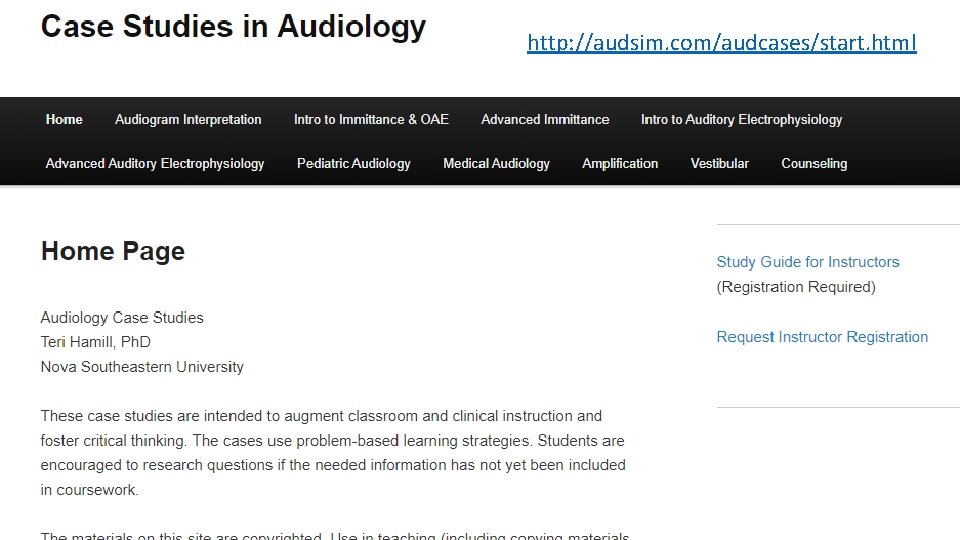 http: //audsim. com/audcases/start. html 