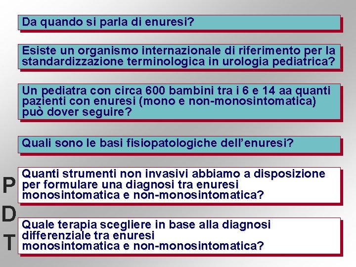Da quando si parla di enuresi? Esiste un organismo internazionale di riferimento per la