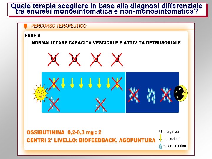 Quale terapia scegliere in base alla diagnosi differenziale tra enuresi monosintomatica e non-monosintomatica? 
