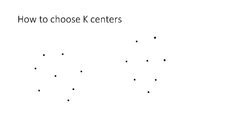 How to choose K centers 