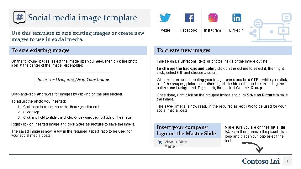 Social media image template Use this template to size existing images or create new