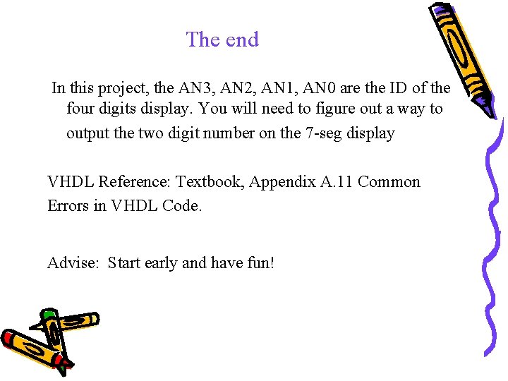 The end In this project, the AN 3, AN 2, AN 1, AN 0