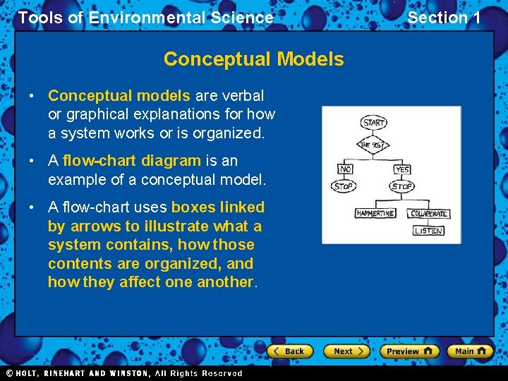 Tools of Environmental Science Conceptual Models • Conceptual models are verbal or graphical explanations