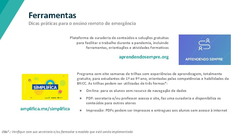 Ferramentas Dicas práticas para o ensino remoto de emergência Plataforma de curadoria de conteúdos