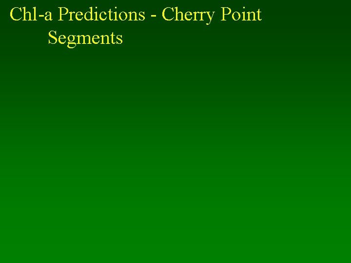 Chl-a Predictions - Cherry Point Segments 