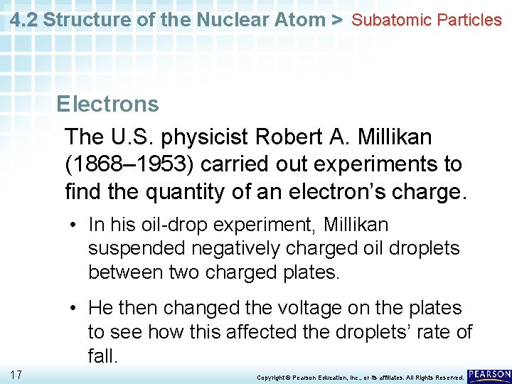 4. 2 Structure of the Nuclear Atom > Subatomic Particles Electrons The U. S.