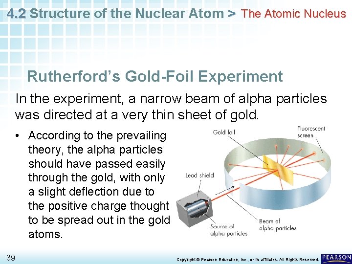 4. 2 Structure of the Nuclear Atom > The Atomic Nucleus Rutherford’s Gold-Foil Experiment