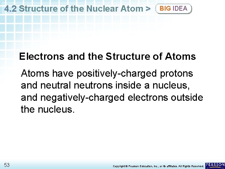 4. 2 Structure of the Nuclear Atom > BIG IDEA Electrons and the Structure