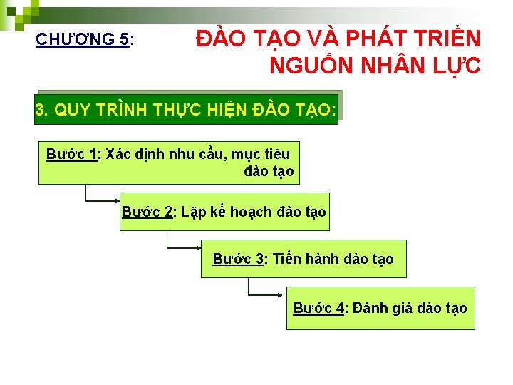 CHƯƠNG 5: ĐÀO TẠO VÀ PHÁT TRIỂN NGUỒN NH N LỰC 3. QUY TRÌNH