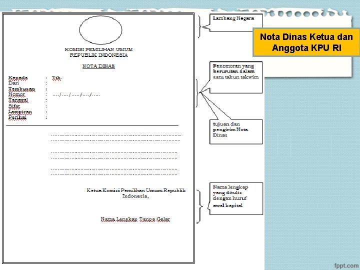 Nota Dinas Ketua dan Anggota KPU RI 