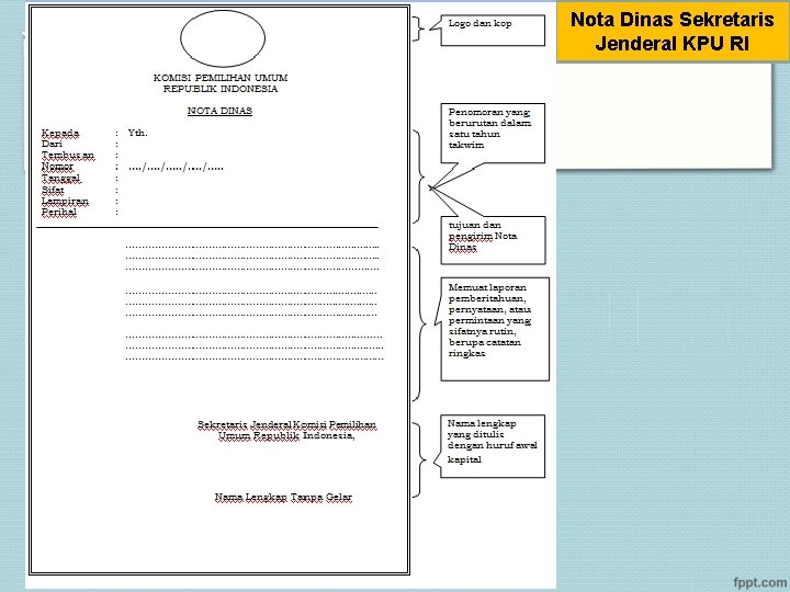 Nota Dinas Sekretaris Jenderal KPU RI 