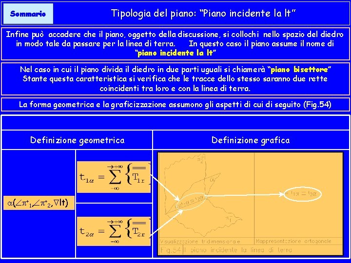 Sommario Tipologia del piano: “Piano incidente la lt” Infine può accadere che il piano,