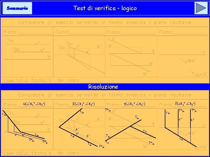 Test di verifica - logico Sommario Risoluzione ( 1+ 2+) b( 1+ 2+) T