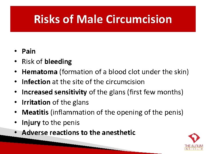 Medical Male Circumcision Counselling And Messages Learning Objectives