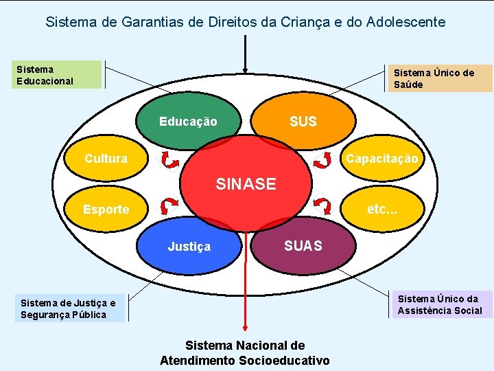 Sistema de Garantias de Direitos da Criança e do Adolescente Sistema Educacional Sistema Único