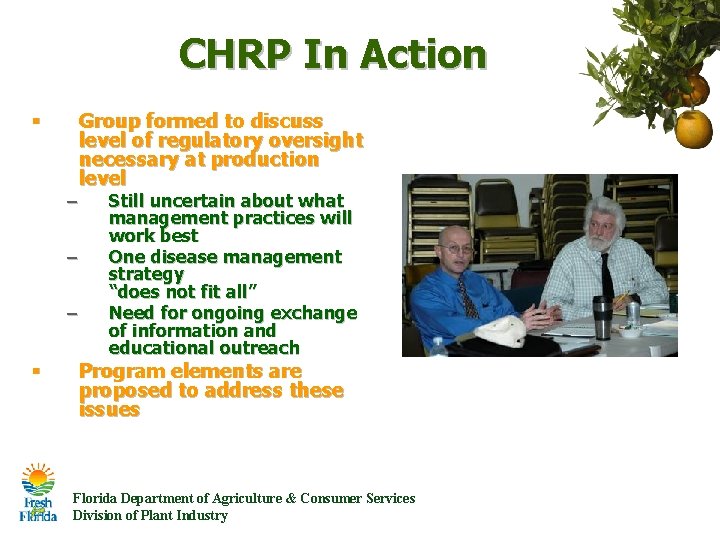CHRP In Action § – – – § Group formed to discuss level of CHRP In Action § – – – § Group formed to discuss level of