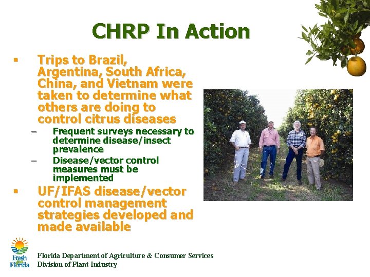 CHRP In Action § – – § Trips to Brazil, Argentina, South Africa, China, CHRP In Action § – – § Trips to Brazil, Argentina, South Africa, China,